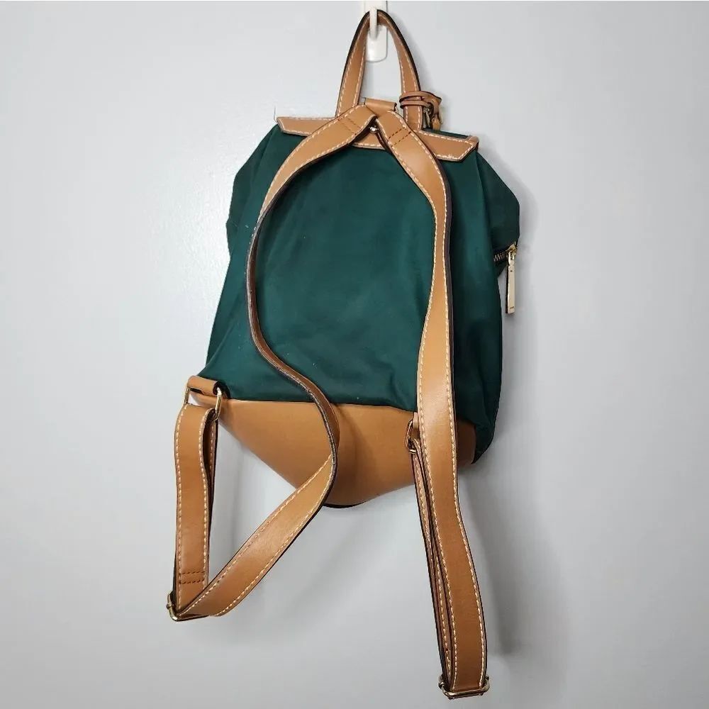 Tommy Hilfiger Julia Designer Green Nylon Small Drawstring Backpack Purse - Picture 2 of 10